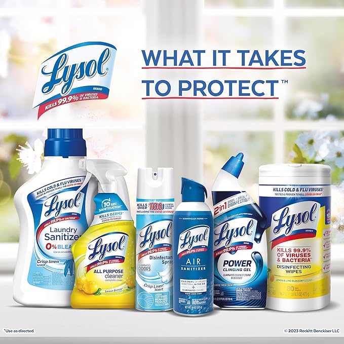Lysol Fabric Disinfectant Spray, Sanitizing and Antibacterial Spray, For Disinfecting and Deodorizing Soft Furnishings, Sundrenched Linen 15 FL. Oz (Pack of 3)