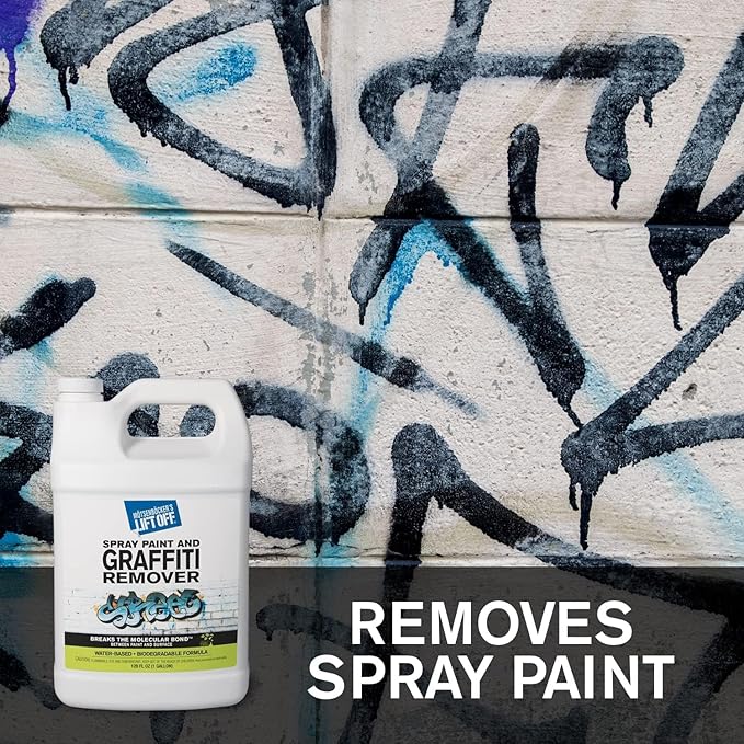Motsenbocker's Lift Off 41201-4PK Spray Paint and Graffiti Remover – Removes Spray Paint, Acrylic, and Enamel – Safe for Wood, Metal, Concrete, Plastic – Water-Based Formula – 1 Gallon (Pack of 4)