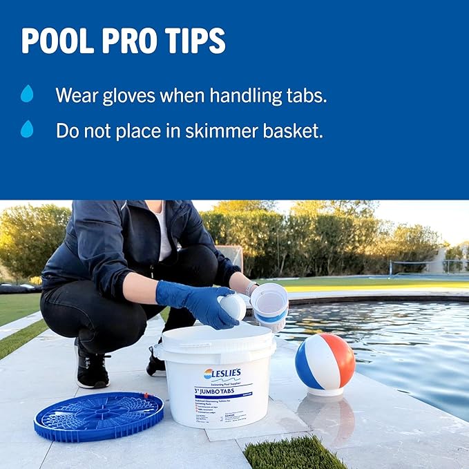 Leslie's 3 Inch Stabilized Chlorine Tablets for Sanitizing Swimming Pools - Individually Wrapped, Slow Dissolving - 90% Available Chlorine - 99% Tri-Chlor - 10 Pounds
