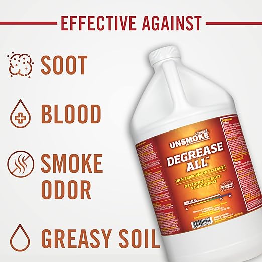 Degrease-All High-Performance Degreaser and Multisurface Cleaner, Cleaning Solution for Grease Removal, 1-Gal Bottle