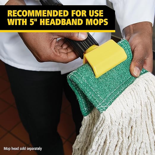 Rubbermaid Commercial Products Gripper 60" Fiberglass Wet Mop Handle Gray for Professional/Industrial Floor Cleaning Compatible with 5" Headband Mops