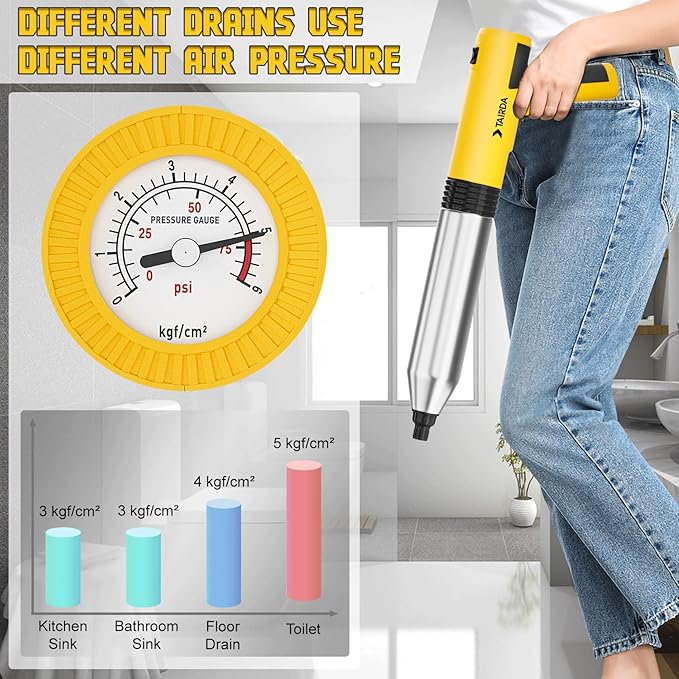 Electric Toilet Plunger, High Pressure Toilet Plungers, Cordless Electric Drain Unclogger Tool with Automatic Pressurized, NO Splash Back, 3 Heads & Storage Bag, for Bathroom Shower Floors