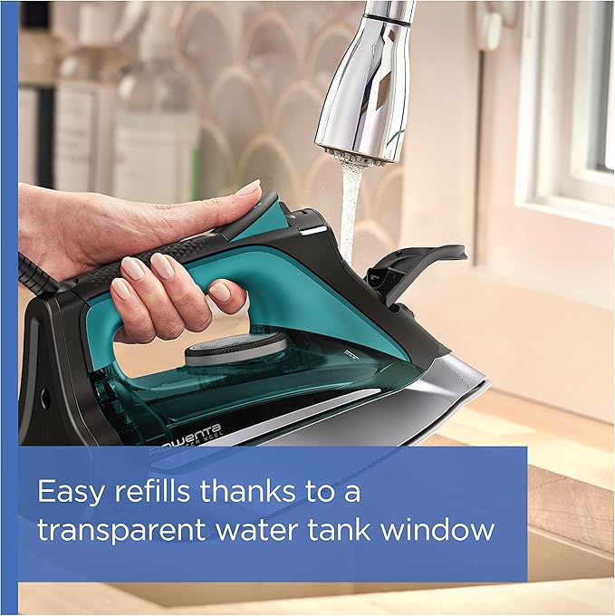 Rowenta Pro Master Stainless Steel Soleplate Steam Iron for Clothes, Anti-Drip Protection, 210 g/min, 400 Microsteam Holes, 1775 Watts Iron Steamer for Clothes, Powerful Steam DW8360
