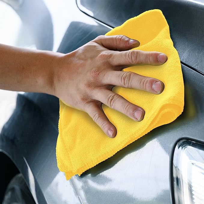 ZYROFIX Microfiber Cleaning Cloths (Value Pack of 36) Size 16" x 16" Large, Highly Absorbent Cleaning Rags, Lint Free Towels, Reusable and Washable, Microfiber Towels for Cars