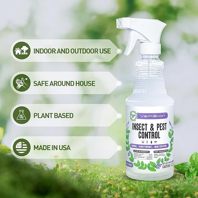 Peppermint Oil Insect & Pest Control Spray ?€? 16oz Natural Plant-Based Bug Killer for Spiders, Ants, Flies, and Other Insects, Safe for Home & Kitchen Use