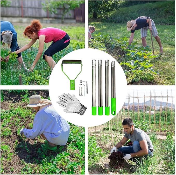 Gardening Hoe | Heavy Duty Loop Long Handle Shovel - Metal Weeder Scraper Gardening Hoe | for Digging Trenching Loosening Hoeing Edging Farm Lawn Backyard Patio Flower Bed