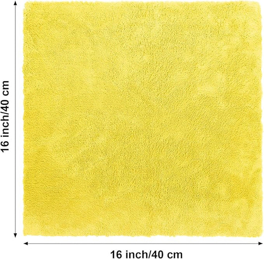 Shimeyao 30 Pcs 6 x 16 Inch Edgeless Microfiber Plush Towels for Cars Detailing Drying Wash Polishing Absorbent Cleaning Cloths, 500 GSM(Yellow)