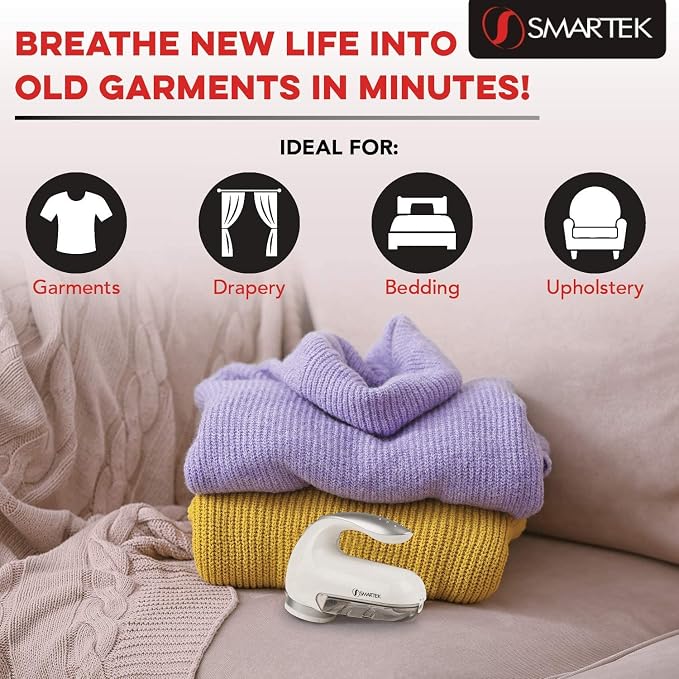 Smartek Fabric Shaver Fuzz Remover, Electric Lint Remover for Clothes, Sweater Shaver to Remove Pilling, Couch Cleaner - Image 6