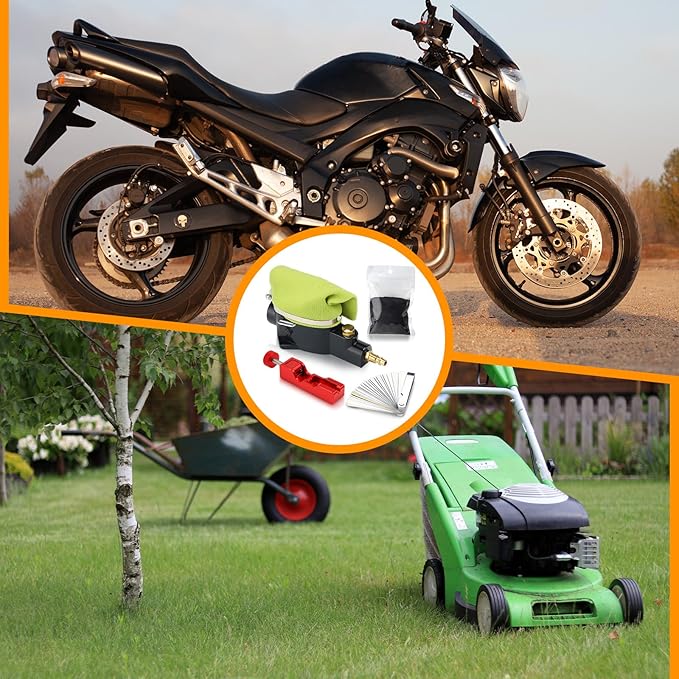 Lounsweer Air Spark Plug Cleaner Spark Plug Gap Tool Kit Sandblaster Cleaner Tool with Blasting Abrasive Material and Fabric Clean Bag for Remove Carbon Buildup Motorcycles, Lawn Mowers, Vehicle