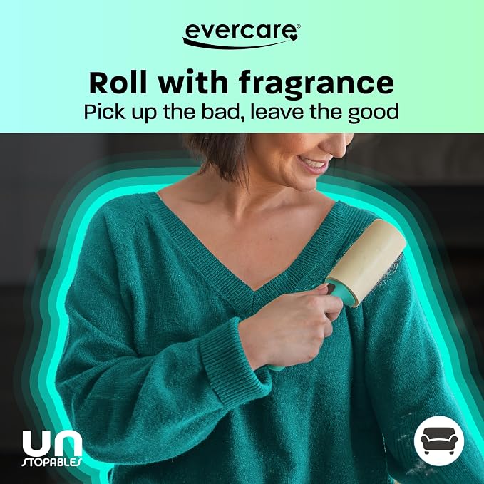 Evercare with Unstopables Fresh Scent All-Purpose Lint Roller, 4-Pack, 80 Layers Per Roller, Total 320 Sticky Sheets, Pet Hair & Lint Remover - Image 8