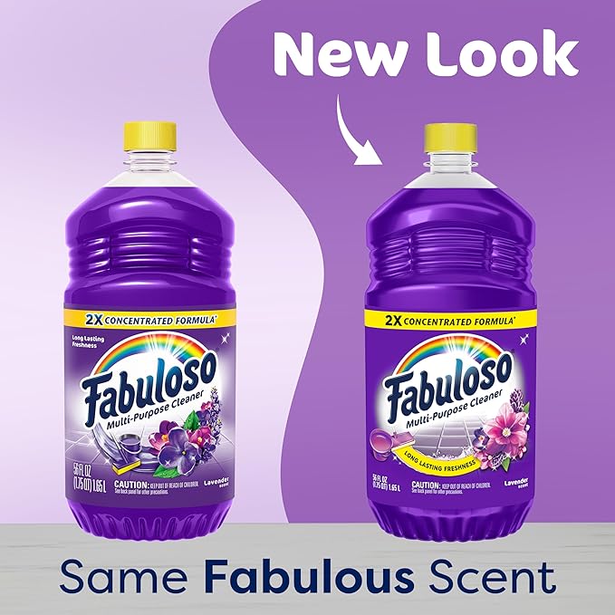 Fabuloso Multi-Purpose Cleaner & Floor Cleaner, 2X Concentrated, Lavender Scent, 56 fluid ounces