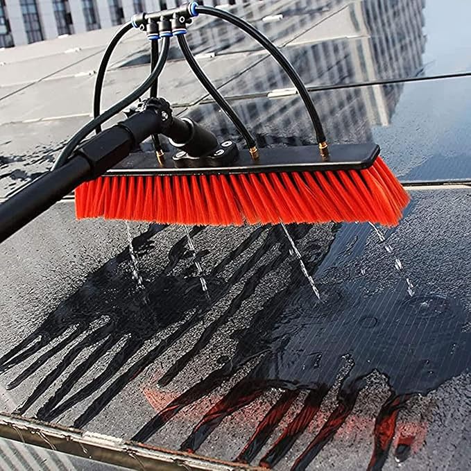 12ft-36ft Telescopic Window Cleaning Pole with Water Fed Brush - Extendable Roof Cleaning Equipment for Conservatories and Hard-to-Reach Areas Professional Cleaning Tools