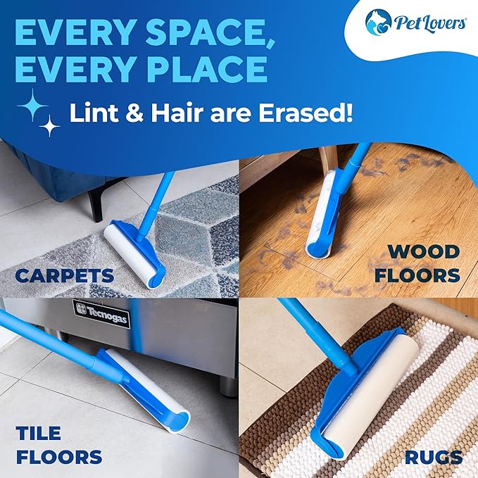 PetLovers Extra Sticky Floor Lint Roller 4 Pack of Refills Only - No Handles Included - 90 Sheets Per Refill 360 Sheets Total - Image 6