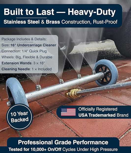 DBR Tech® Undercarriage Pressure Washer Attachment & Water Broom | 1500-4000 PSI