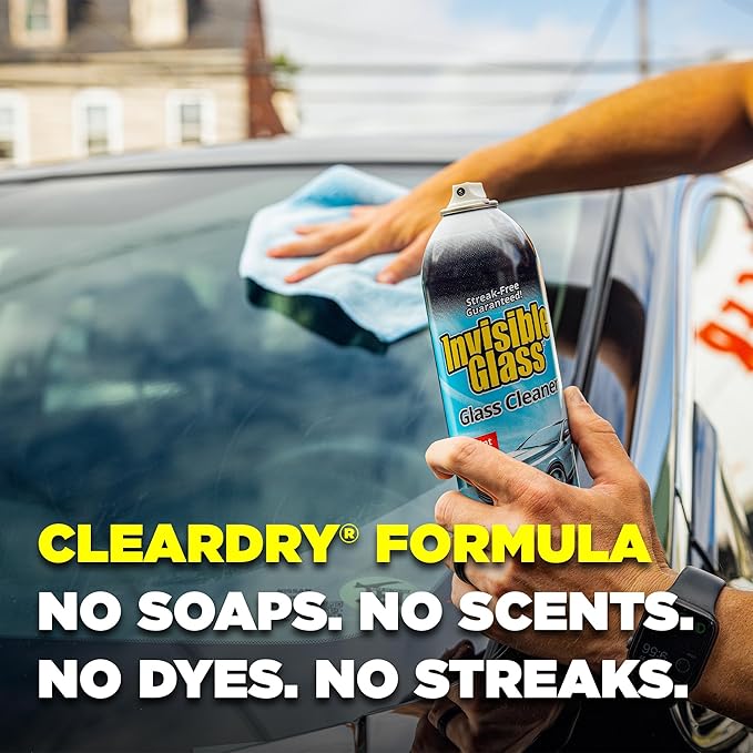 Invisible Glass 91164-3PK Premium Aerosol Glass Cleaner Spray for Car Windshields and Windows, Automotive and Home Window Cleaner, Streak-Free, Ammonia-Free, Tint-Safe ?€? 19 oz (Pack of 3)