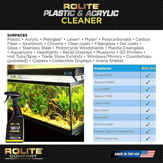 Rolite RPAC4z2PK Plastic and Acrylic Cleaner Spray, 4 fl. oz., 2 Pack, High Shine Protectant and Polish for Nonporous Surfaces, Streak-Free Formula for Windshields, Windows, Headlights