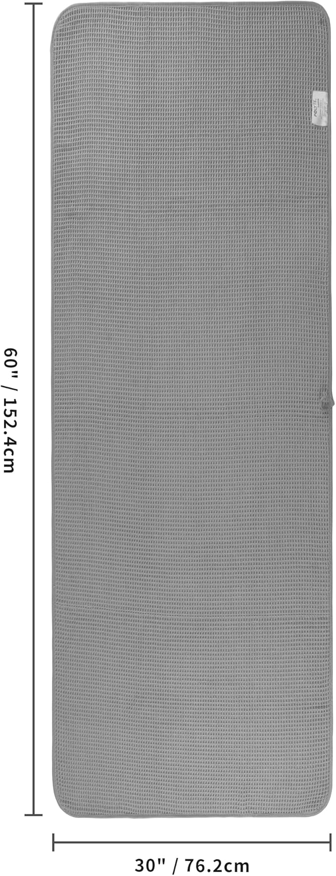 POLYTE 430 GSM Microfiber Oversize Quick Dry Lint Free Bath Towel, 60 x 30 in, 4 Pack (Waffle Weave)