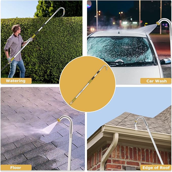 Gutter Cleaning Tools from The Ground, Rain Gutter Cleaners Tool with Hose Copper Attachment