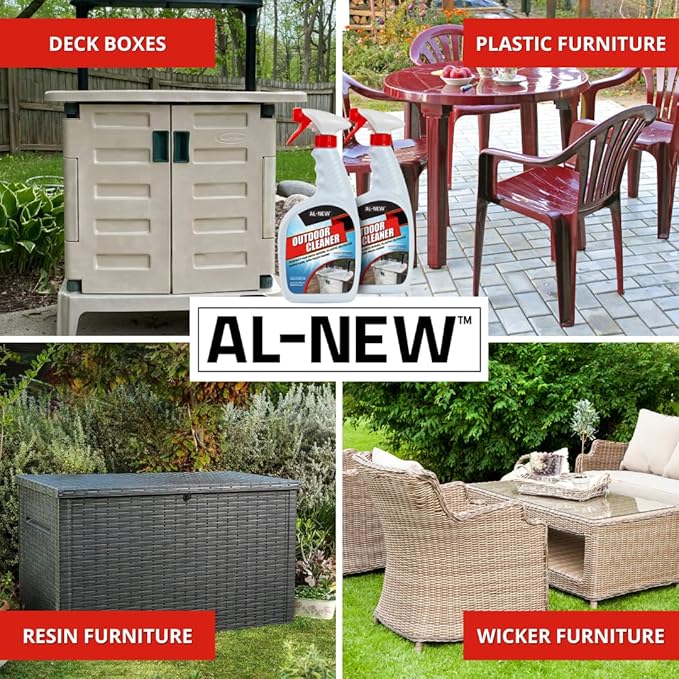 AL-NEW OUTDOOR CLEANER | Versatile Outdoor Cleaner for Deck Boxes, Plastic Outdoor Furniture, & More | Pack of 2 (32 oz.)