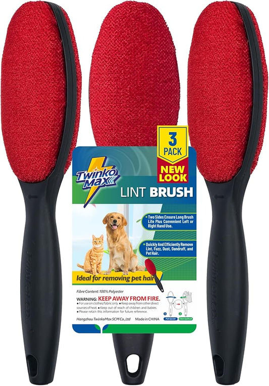 Twinko Max Lint Brush for Pet Hair, Reusable Lint Remover for Clothes | Double-Sided Head, Classic Velvet fabric, Ideal for Pet Hair Removal, Couch & bedding Cleaner, Dog & Cat Fur Removal by TwinkoMax