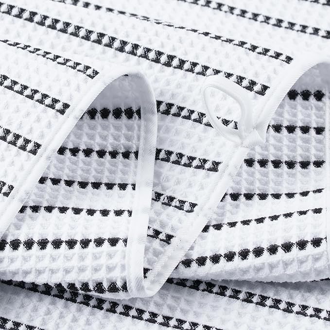 POLYTE 430 GSM Microfiber Oversize Quick Dry Lint Free Bath Towel, 60 x 30 in, 4 Pack (Waffle Weave)