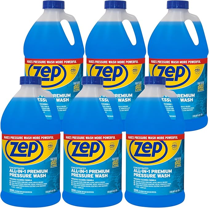ZEP All-In-One Pressure Wash - 64 OZ (Case of 6) ZUPPWC64 - Tackle Dirt, Grease, Oil, Grime, Road Film, Mold or Mildew Stains