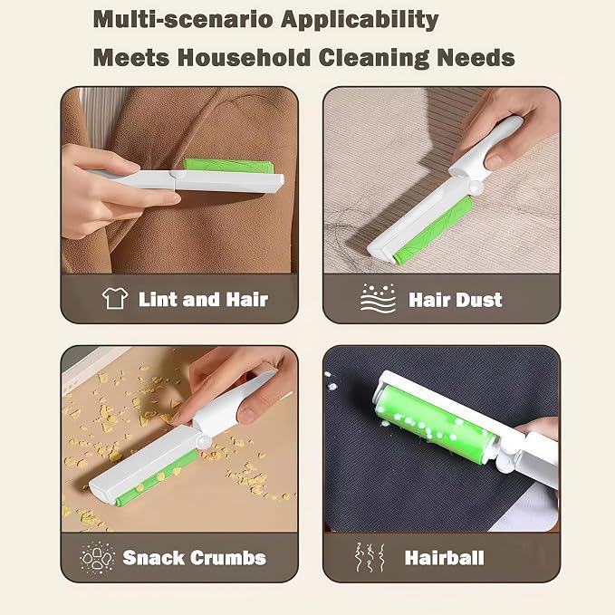 Mini Reusable Lint Roller 8 Pack, Washable Sticky Lint Roller Portable Travel Cat Dog Pet Hair Remover Cleaner with Cover for Clothes, Travel, Home - Image 3