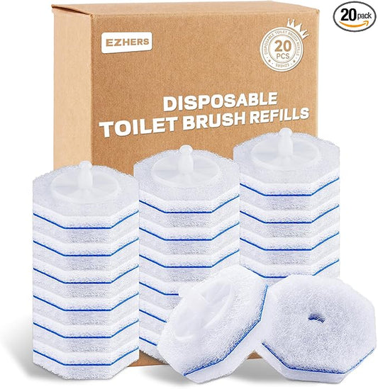 20 Count Toilet Wand Refills Compatible for Clorox, 5X Cleaning Power Toilet Bowl Cleaners & High-Density Disposable Toilet Brush Scrubber - No Falling Apart, Instant Foam Cleaning