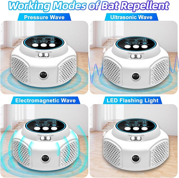 2026 Upgraded Mouse Repellent Ultrasonic Plug in Mice Repellent Indoor Control for Rodent Rat Mouse Mice Squirrel 3 IN1 Electronic Repellent Devices for House Garage Basement Attic,2 Pack(White)