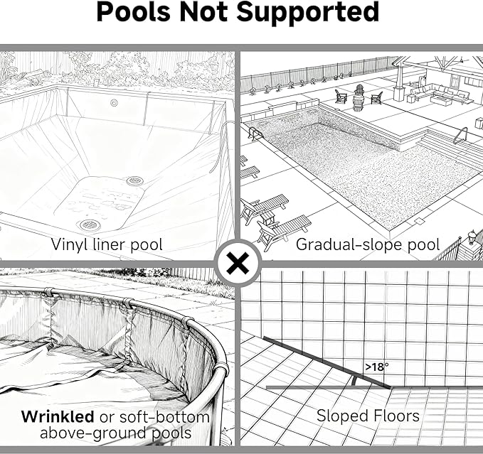 Pooloob PF1 Cordless Robotic Pool Vacuum Cleaner for Above & In-Ground Pools with Retrieval Buoy, Max Cleaning Coverage 1345 Sq.ft, 150Mins Runtime, Self-Parking, Fast Charging, Deep Gray