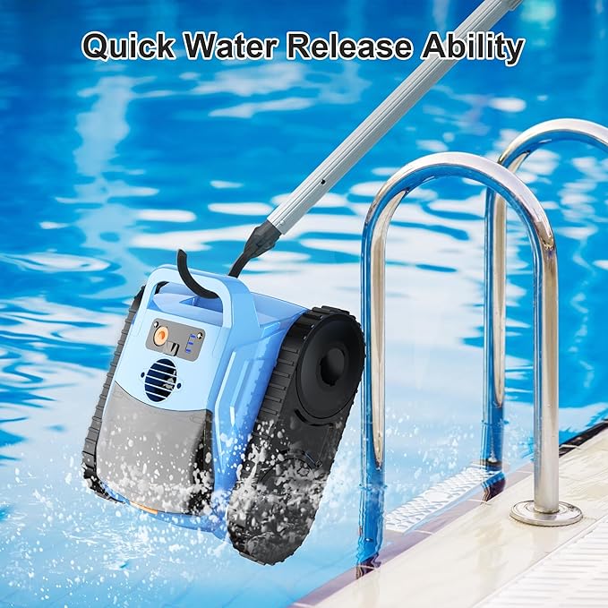 (2026 Upgrade) Pool Vacuum for Inground Pools, Robotic Pool Cleaner, Wall Climbing Pool Cleaner, Cleans Pool Floors, Drain & Walls & Waterline, Cleaning Up to 2100 Sq.ft, 180 Min