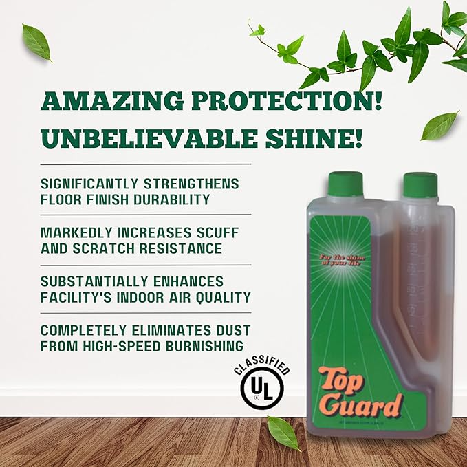 Industrial and Commercial Cleaning Supplies Floor Protection, Surface Shield, Creating a Lustrous Wet Look Shine Flooring Finish (6x1 Liter)