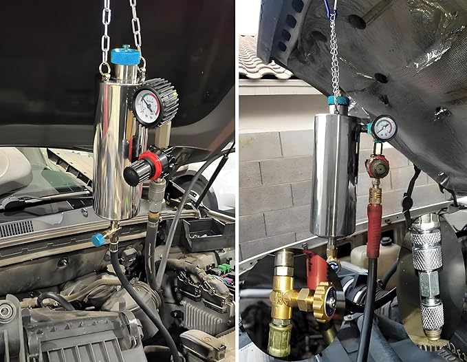 Fuel Injector Cleaner Kit, 1000ML 150PSI Non-Dismantle Fuel Injector Cleaner Machine, Pressure Adjustable Throttle/Intake System Cleaning Tool with 20x Adapters for Gasoline Car Vehicle Truck
