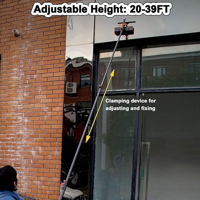 Window Cleaning Pole,High-Altitude Cleaning Brushes,Water Fed Telescopic Brush Conservatory Roof Cleaning Tools for Photovoltaic Panel Cleaning,7M,7M