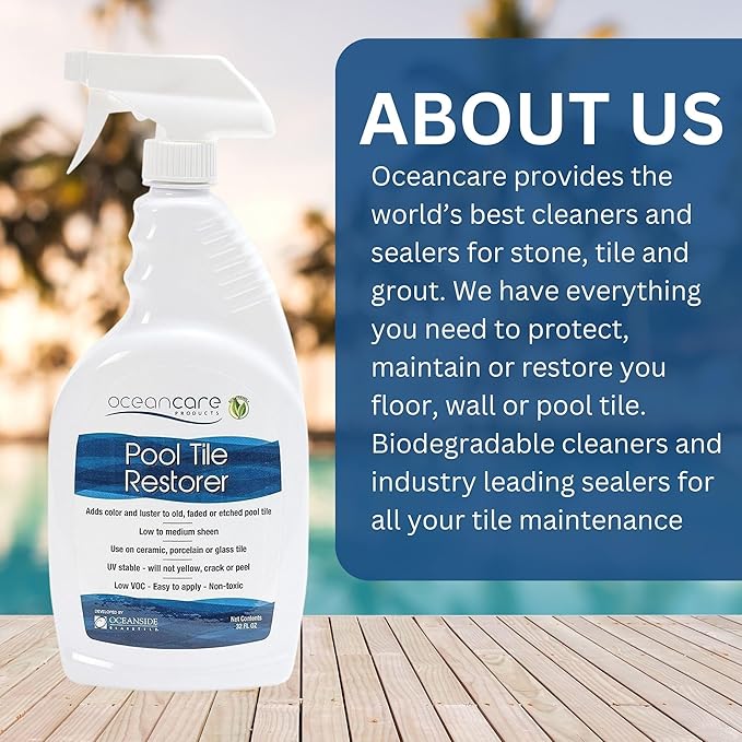OCEANCARE Pool Tile Restorer Quart Trigger Spray | Restore & Enhance Pool Tile Color | Low VOC Surface Treatment