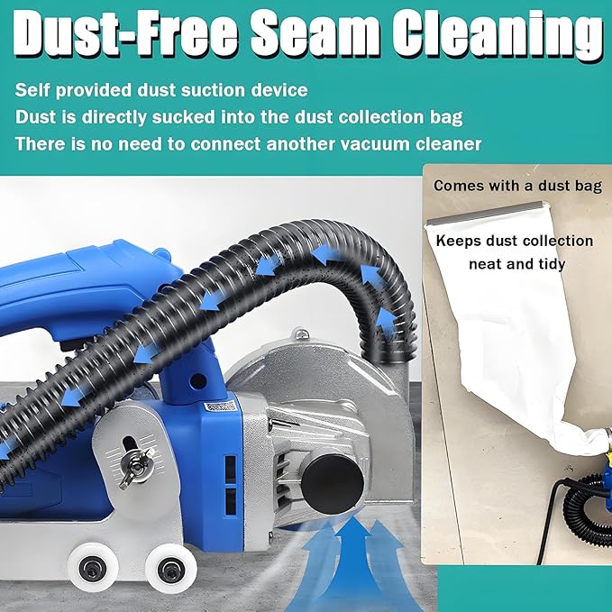 1200W Electric Tile Joint Cleaning Machine - Automatic Grout Cleaner for Ceramic Tiles, Shower & Bathtub Seam Tool, Efficient Gap & Crevice Slotting, Heavy-Duty Floor Cleaner