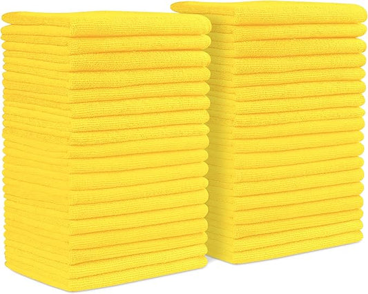 ZYROFIX Microfiber Cleaning Cloths (Value Pack of 36) Size 16" x 16" Large, Highly Absorbent Cleaning Rags, Lint Free Towels, Reusable and Washable, Microfiber Towels for Cars