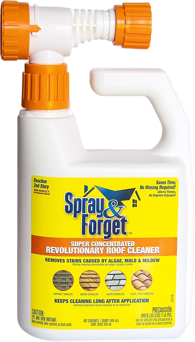 pray & Forget Super Concentrated Revolutionary Roof Cleaner with Hose End Adapter - 1 Quart