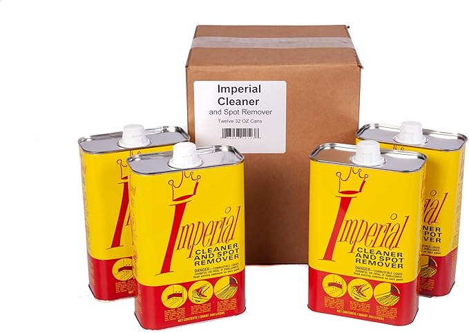 Imperial Cleaner and Spot Remover, 32 floz (Pack of 4), Multi-Use Dry Cleaning Fluid for Upholstery, Dry Cleaning Solvent, Spot Remover, Tar Remover for Cars and More, Safe on Upholstery, Clothes,