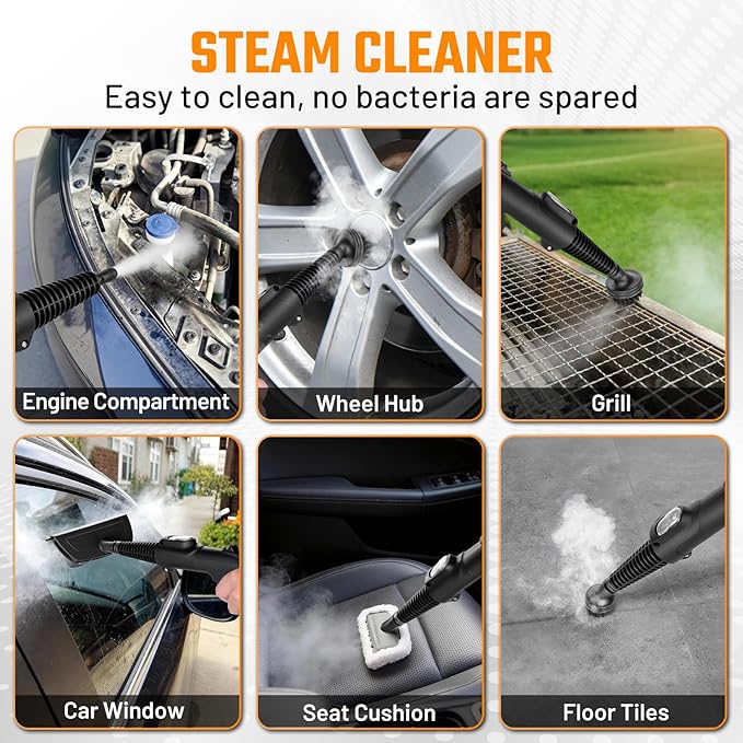 This Hill 2 in 1 Pressure Washer & Steam Cleaner, 2GPM 3000PSI with High Pressure Cleaner, 1500W High-Pressure Steamer for Cleaning, Suitable for Home, Tile, Carpet, Furniture & Personal Car Detailing