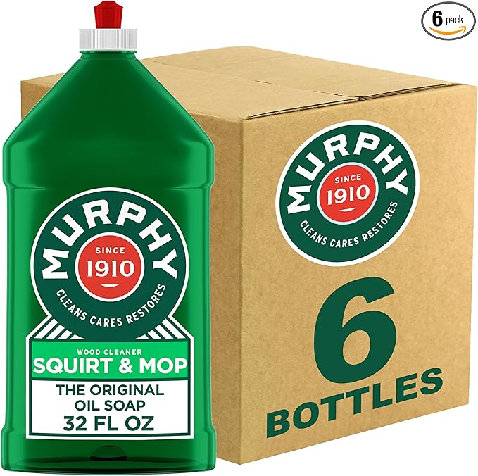 Murphy Oil Soap Squirt and Mop Floor Cleaner, 192 Oz (32 Oz, 6 Pack) - Bulk Cleaning Supplies Bundle - Natural Wood Cleaner, Hardwood Cleaner - Office Supplies, Household Cleaning Supplies