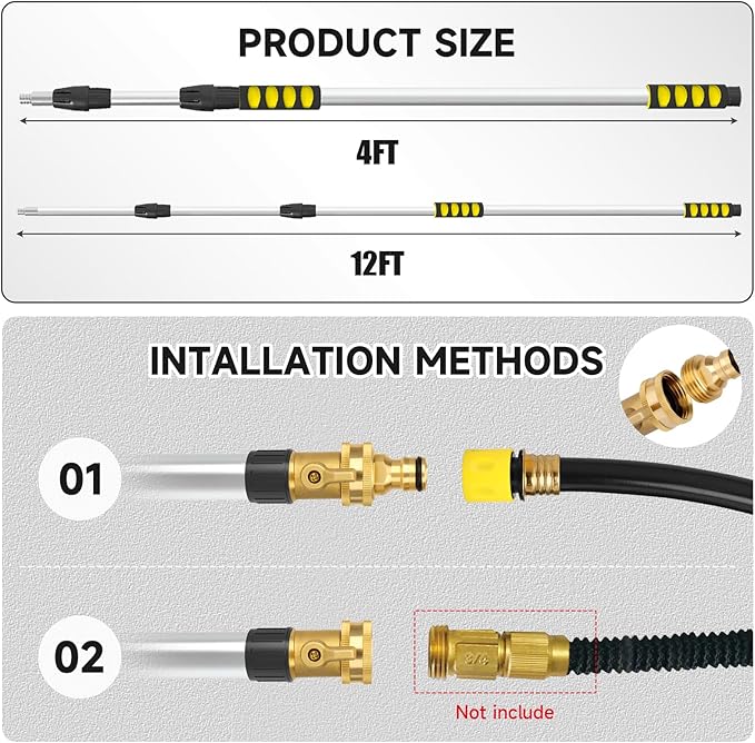 Gutter Cleaning Tools,12FT Gutter Cleaner Tools from the Ground with Hose Attachment/5