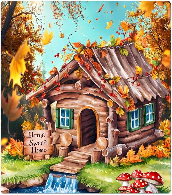 Autumn House Fall Dishwasher Magnet Cover for The Front Magnetic Dishwasher Door Covers Dish Washer Sticker Wrap Home Decorative Appliances Panel Decal Kitchen Decor 23" x 26" (Magnetic)