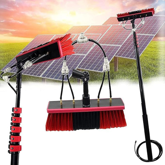 Telesbrush,Solar Panel Cleaning Brush and Pole Extendable Window Cleaning Kit Water Fed Extendable Brush Roof Cleaning Tools Conservatory/6M