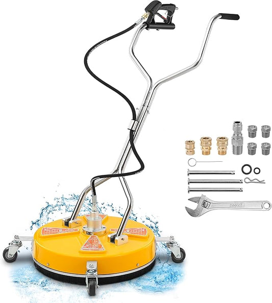 Tool Daily 20" Pressure Washer Surface Cleaner Dual Handle,Power Washer Surface Cleaner Attachment with 4 Wheels, Pressure Washer Accessory for Driveway Sidewalk Curb Deck Patio Cleaning, 4500PSI