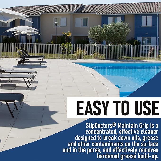 Maintain Grip Non-Slip Cleaner (Gallon) Concentrated Floor Cleaner for Tiles, Concrete and Natural Stone…