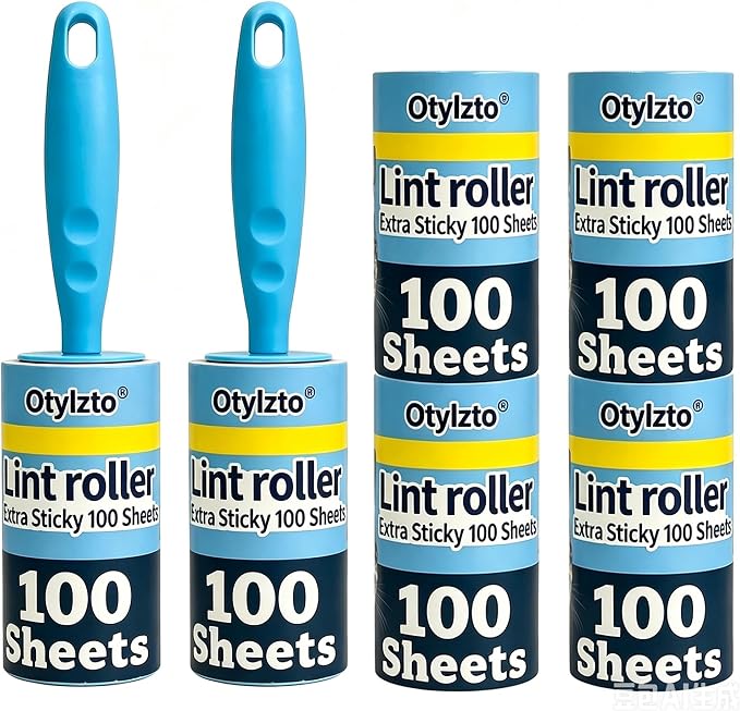 Otylzto 600 Sheets Extra Sticky Lint Rollers for Pet Hair lint Remover | Easy Spiral Tear for Clothes with Ergonomic Handle, for Furniture, Carpet, Car Seat, Lint roller refills house necessities by otylzto