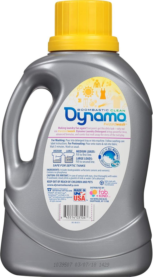 Sunshine Vetiver Oxygen Boost Liquid Laundry Detergent by Dynamo | Works in All Standard & HE Washing Machines | Hypoallergenic Laundry Soap | Hot & Cold Water | 4X Concentrated Formula | 60 Oz.