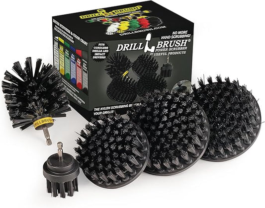 BBQ Accessories - Grill Brush - Grill Tools - Ultra Stiff Drill Brush Attachment Kit - Grill Scraper - Wire Brush Alternative - Grill Cleaner - Rust Remover - BBQ Brush - Graffiti Remover - BBQ Tools