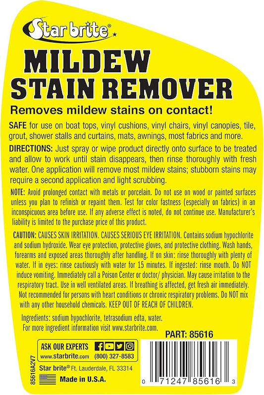 STAR BRITE Mold Stain & Mildew Stain Remover + Surface Cleaner with BUFFERED-BLEACH TECHNOLOGY, 22 Fl Oz